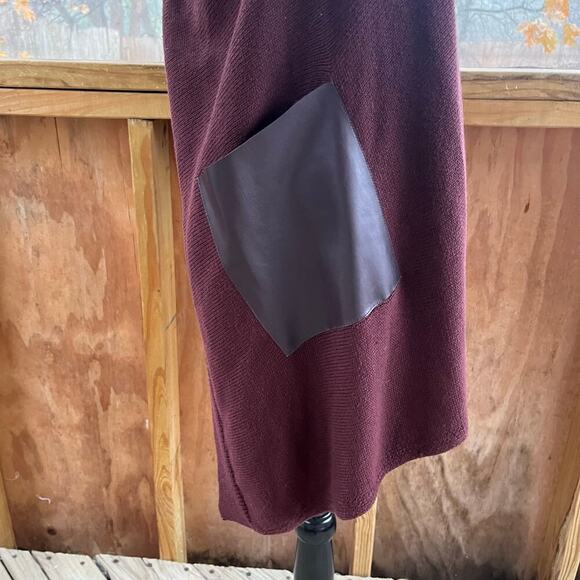 Blank NYC Women's Burgundy Drape Front Wrap Midi Sweater Size S. NEW - Picture 5 of 10
